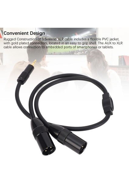 Çift Xlr Erkek - 1/8in Trs Stereo Y Ayırıcı Kablo 1.6ft 3.5mm Taşınabilir Medya Oynatıcısı Dizüstü Bilgisayar Mikseri Için (Yurt Dışından) fiyatları