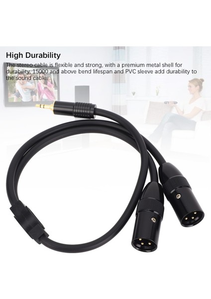 Çift Xlr Erkek - 1/8in Trs Stereo Y Ayırıcı Kablo 1.6ft 3.5mm Taşınabilir Medya Oynatıcısı Dizüstü Bilgisayar Mikseri Için (Yurt Dışından) modelleri