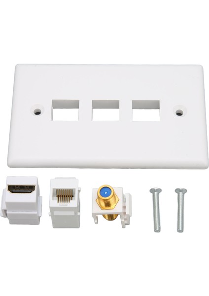 Hd Multimedya Arayüzü Duvar Plakası Çok Işlevli Cat6 Tv F Başlığı 3 Port Ethernet Duvar Plakası Hdtv'ler Için (Yurt Dışından) fiyatları