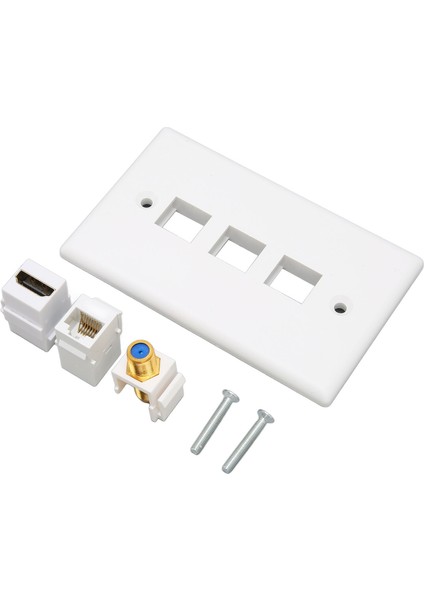 Hd Multimedya Arayüzü Duvar Plakası Çok Işlevli Cat6 Tv F Başlığı 3 Port Ethernet Duvar Plakası Hdtv'ler Için (Yurt Dışından) modelleri