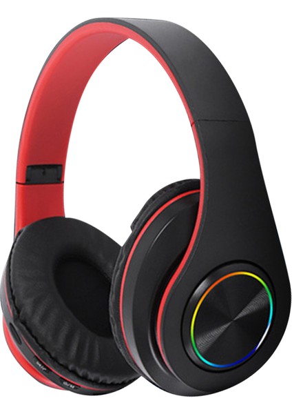 Bluetooth Kulaklık Rgb Işık Derin Bas Gürültü Azaltma Rahat Su Geçirmez Katlanabilir Kablosuz Oyun Kulaklığı Siyah Kırmızı (Yurt Dışından) fiyatları