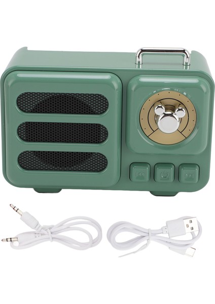 Kablosuz Bluetooth Hoparlör Retro Bluetooth 5.3 Taşınabilir Küçük Hoparlör Radyo Yatak Odası Partisi Açık Yeşil (Yurt Dışından)