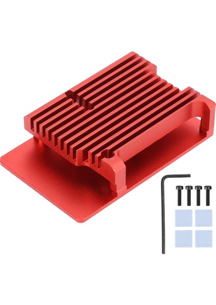 Raspberry Pi 4 B Kılıf Koruyucu Kutu Cnc Alüminyum Alaşımlı Kılıf Kapağı Kırmızı Muhafaza (Yurt Dışından)
