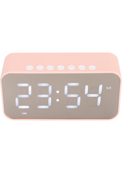 Kablosuz Bluetooth Hoparlör Stereo Ses Gürültü Önleyici Sıcaklık Göstergesi Ses Yayını Fm Radyo Aynalı Çalar Saat Pembe (Yurt Dışından) fiyatları