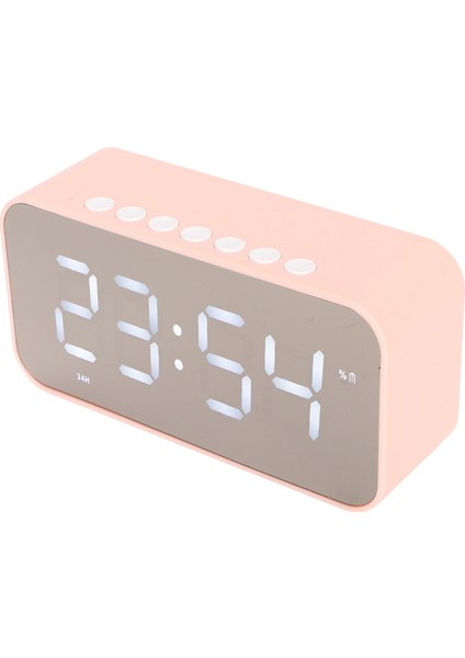 Kablosuz Bluetooth Hoparlör Stereo Ses Gürültü Önleyici Sıcaklık Göstergesi Ses Yayını Fm Radyo Aynalı Çalar Saat Pembe (Yurt Dışından) modelleri