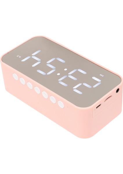 Kablosuz Bluetooth Hoparlör Stereo Ses Gürültü Önleyici Sıcaklık Göstergesi Ses Yayını Fm Radyo Aynalı Çalar Saat Pembe (Yurt Dışından) indirimleri