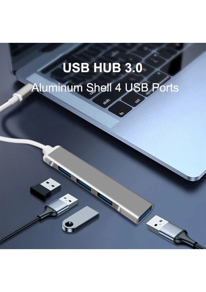 C809 Tip C USB Hub 4 Portlu USB 3.0 Veri Hub Adaptörü Taşınabilir USB 3.0 Hub Uzatma Kablosu Ayırıcı 4 Portlu Yüksek Hızlı Kablo Ayırıcı Alüminyum Alaşım Veya Telefon Bilgisayar Pedi (Yurt Dışından) fiyatları