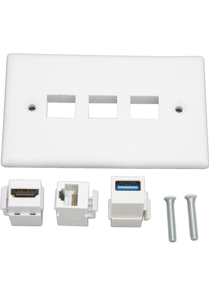 Hd Multimedya Arayüzü Duvar Plakası Lehimsiz Cat6 Usb3.0 Hd Multimedya Arayüzü 3 Portlu Duvar Plakası Çıkışı (Yurt Dışından)