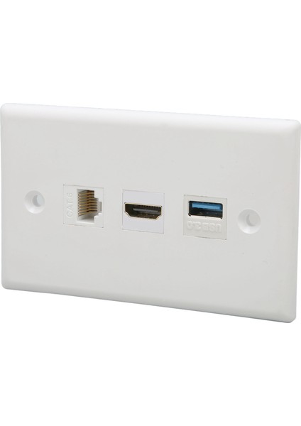 Hd Multimedya Arayüzü Duvar Plakası Lehimsiz Cat6 Usb3.0 Hd Multimedya Arayüzü 3 Portlu Duvar Plakası Çıkışı (Yurt Dışından) fiyatları
