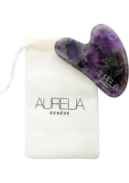 Aurelia Amethyst Gua Sha Crystal - Heart - Gua Sha Taşı - Ametist