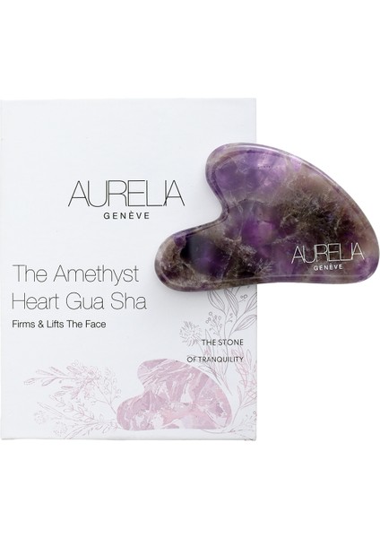 Aurelia Amethyst Gua Sha Crystal - Heart - Gua Sha Taşı - Ametist