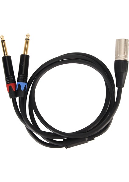 Çift 1/4 Inç Xlr Erkek Y Ayırıcı Kablo Xlr Erkek Çift 6.35MM Ts Mono Fiş Mikrofon Ses Dönüştürücü Adaptör 2m/6.6ft (Yurt Dışından)