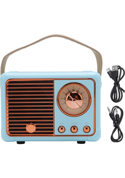 Vintage Bt Hoparlör Kablosuz Telefon Bağlantısı Taşınabilir Hoparlör Ev Toplantısı Açık Hava Yürüyüşü HM11 Mavi (Yurt Dışından)