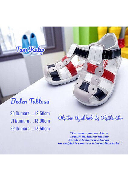 Ortopedik İlk Adım Erkek Bebek Sandaleti EİAGCM2406 Gri Siyah Kırmızı 21