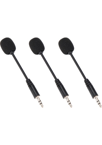 3 Adet 3.5mm Jack Ayarlanabilir Esnek Genişletilmiş Mini Mikrofon Bilgisayar Cep Telefonu Için (Yurt Dışından)