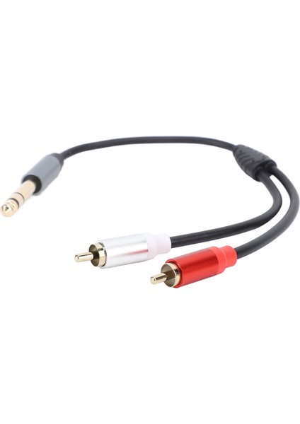 6.35MM Stereo Erkekten 2 Erkek Kabloya 11.8 Inç 6.35MM Stereo Erkek Y Ayırıcı Dönüştürücü Kablo Adaptörü Amplifikatör Hoparlör CD Çalar Için (Yurt Dışından)