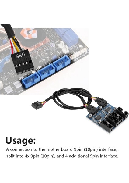 Anakart 9 Pin USB Başlığı Erkek 1 Ila 4 Dişi Uzatma Ayırıcı Kablo USB 9 Pin Konnektör (Yurt Dışından) fiyatları