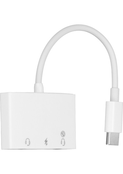 Kulaklık Ayırıcı 3'ü 1 Arada Usb'den C'ye Transfer Çift 3,5 mm Aux Ses Kulaklık Adaptörü Tip C Hızlı Şarj Portu ile (Yurt Dışından)