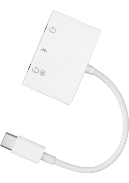 Kulaklık Ayırıcı 3'ü 1 Arada Usb'den C'ye Transfer Çift 3,5 mm Aux Ses Kulaklık Adaptörü Tip C Hızlı Şarj Portu ile (Yurt Dışından)
