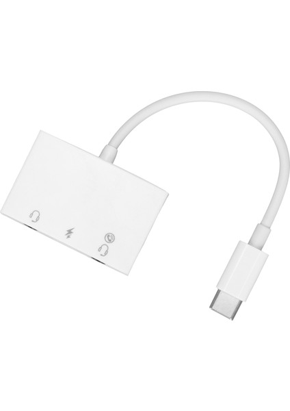 Kulaklık Ayırıcı 3'ü 1 Arada Usb'den C'ye Transfer Çift 3,5 mm Aux Ses Kulaklık Adaptörü Tip C Hızlı Şarj Portu ile (Yurt Dışından)