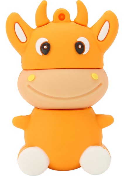 U Disk 3D Karikatür Buzağı Modeli Turuncu USB Depolama Windows 7/8/10/VISTA/XP/UNIX/2000/ME32GB Için (Yurt Dışından)