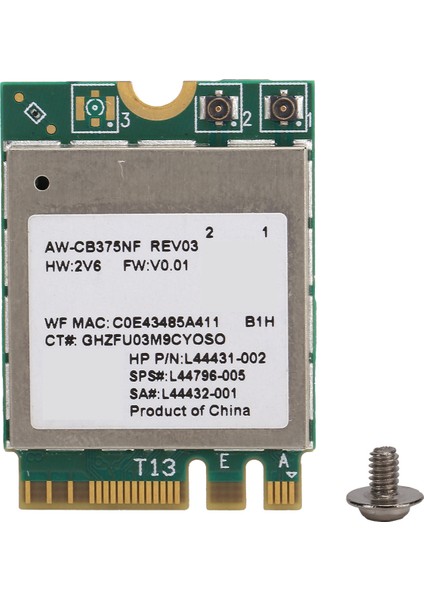 Wifi Modülü 2.4/5.0ghz Bluetooth 5.0 M.2 Ngff Kablosuz Ağ Kartı 802.11A/B/G/N/AC RTL8822CE (Yurt Dışından)