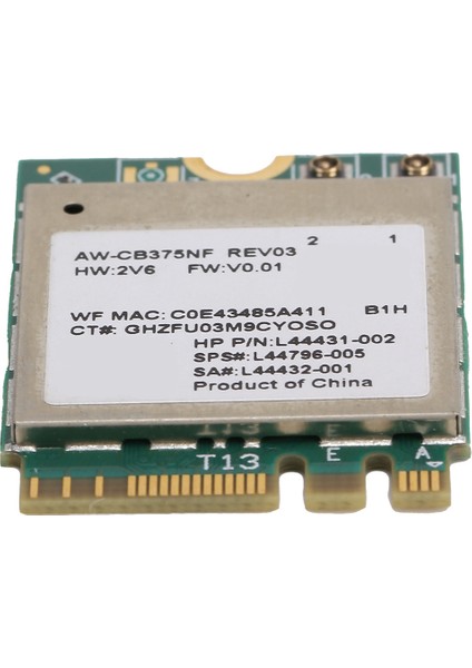 Wifi Modülü 2.4/5.0ghz Bluetooth 5.0 M.2 Ngff Kablosuz Ağ Kartı 802.11A/B/G/N/AC RTL8822CE (Yurt Dışından)