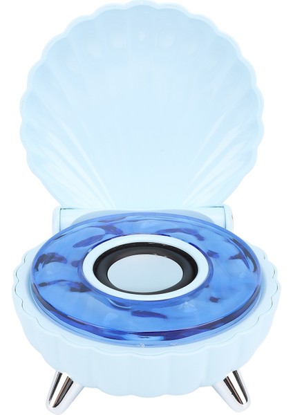 Bluetooth Hoparlör Benzersiz Deniz Kabuğu Şeklinde Stereo Hoparlör Renkli Gece Lambası 1200MAH Yatak Odası Masa Dekorasyonu Mavi (Yurt Dışından) fiyatları