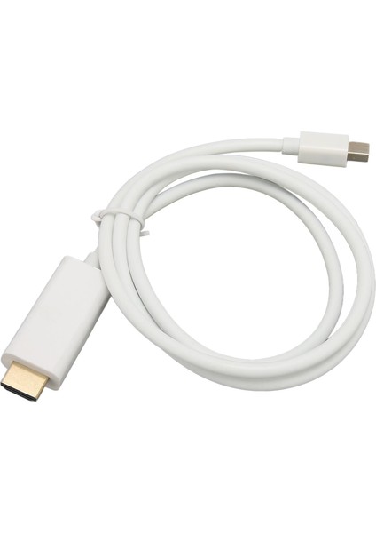Mini Displayport - Hd Multimedya Arayüz Adaptörü Profesyonel Erkek - Erkek Mini Displayport Adaptör Kablosu Monitör Projektör Beyaz 1m/3.3ft (Yurt Dışından)