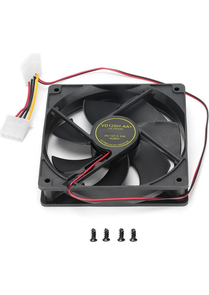 Soğutma Fanı 12CM Siyah 2600 Yüksek Hızlı Şiddetli Sessiz Yüksek Hava Hacmi Bilgisayar Kasası Radyatörüçift Bilyalı Siyah Fan (Yurt Dışından)