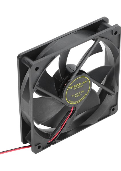 Soğutma Fanı 12CM Siyah 2600 Yüksek Hızlı Şiddetli Sessiz Yüksek Hava Hacmi Bilgisayar Kasası Radyatörüçift Bilyalı Siyah Fan (Yurt Dışından)