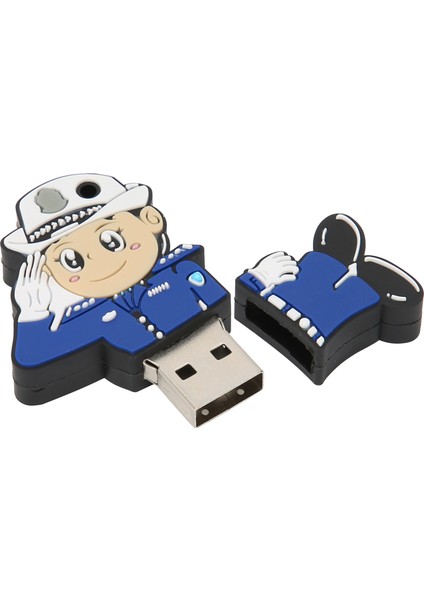 U Disk Karikatür Yaratıcı Esnek Plastik Taşınabilir Windows 98 / Me / 2000 / Xp Usb2.0policewoman 16G (Yurt Dışından)