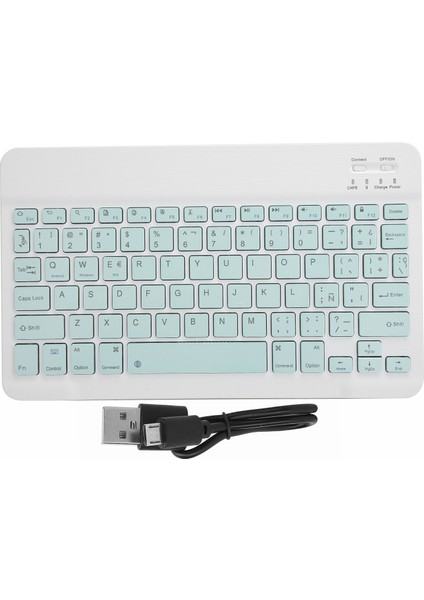 Kablosuz Bluetooth Klavye Tuş Takımları Daktilo Evrensel Cihazla Uyumlu 10INAÇIK Yeşil (Yurt Dışından)