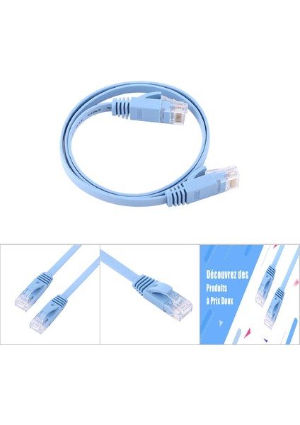 RJ45 Cat6 Ethernet Ağ Düz Lan Kablosu Utp Yama Yönlendirici Kabloları 1000M Mavi 0,5 Metre (Yurt Dışından) fırsatları