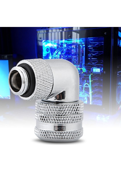 Pc Su Soğutma Iki Dokunmatik Bağlantı Parçası G1/4 Dişli 90 Derece Dirsek Konnektörü 14MM Boru Için Beyaz (Yurt Dışından)