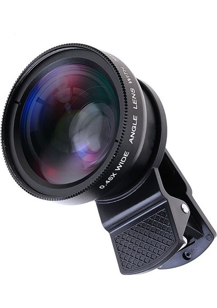 2 Fonksiyonlu Cep Telefonu Lensi 0.45X Geniş Açı Lens ve Makro Hd Kamera Lensi iPhone Için Android Telefon Için (Yurt Dışından)