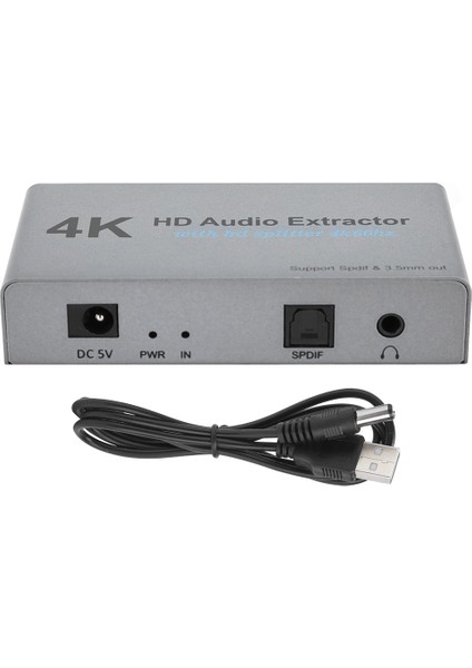 4K HDMI Ses Çıkarıcı Yüksek Çözünürlüklü 1 Nokta 2 Dönüştürücü USB Portlu Bilgisayar Malzemeleri (Yurt Dışından)