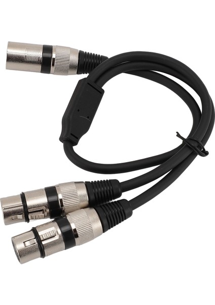 Xlr Ayırıcı Kablo 3 Pin Erkek - Çift Dişi Dengeli Xlr Y Ayırıcı Kablo Mikrofon Mikser Amplifikatör Için 19.7in Siyah (Yurt Dışından)