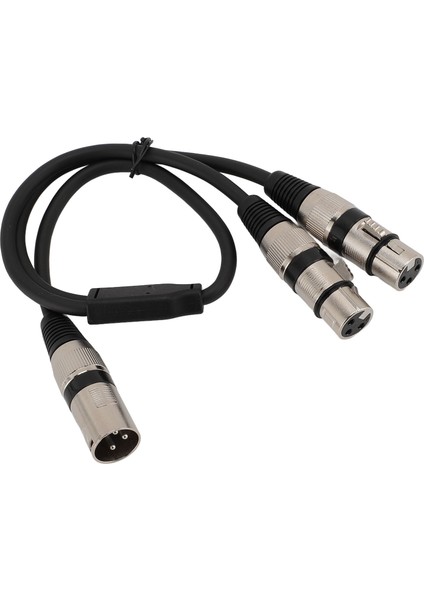 Xlr Ayırıcı Kablo 3 Pin Erkek - Çift Dişi Dengeli Xlr Y Ayırıcı Kablo Mikrofon Mikser Amplifikatör Için 19.7in Siyah (Yurt Dışından)
