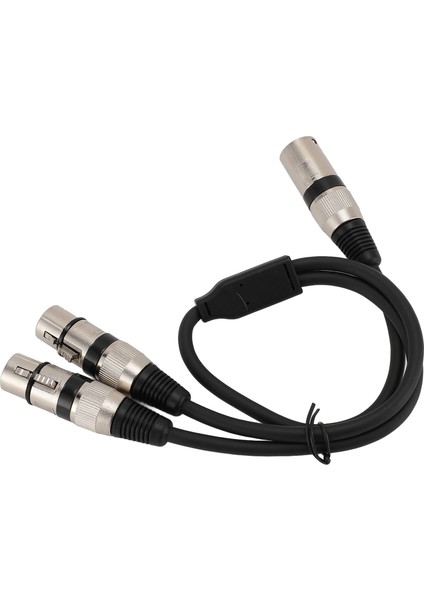 Xlr Ayırıcı Kablo 3 Pin Erkek - Çift Dişi Dengeli Xlr Y Ayırıcı Kablo Mikrofon Mikser Amplifikatör Için 19.7in Siyah (Yurt Dışından)