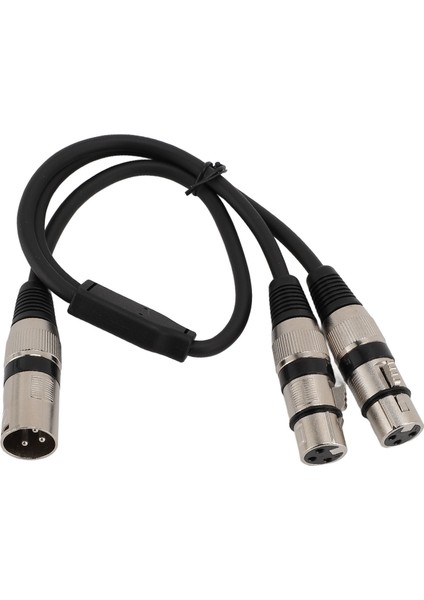 Xlr Ayırıcı Kablo 3 Pin Erkek - Çift Dişi Dengeli Xlr Y Ayırıcı Kablo Mikrofon Mikser Amplifikatör Için 19.7in Siyah (Yurt Dışından)