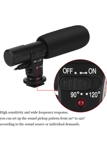 Mini Profesyonel Stereo Mikrofon Video Kaydı Için Evrensel Dijital Video Kamera Için (Yurt Dışından)