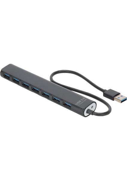 USB 3.0 Hub Siyah 7'si 1 Arada Yüksek Hızlı Iletim Ayırıcı Taşınabilir Ağ Adaptörü 5gb (Yurt Dışından)