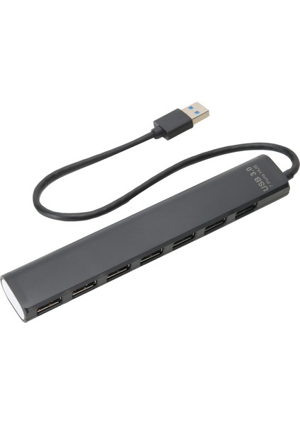 USB 3.0 Hub Siyah 7'si 1 Arada Yüksek Hızlı Iletim Ayırıcı Taşınabilir Ağ Adaptörü 5gb (Yurt Dışından)
