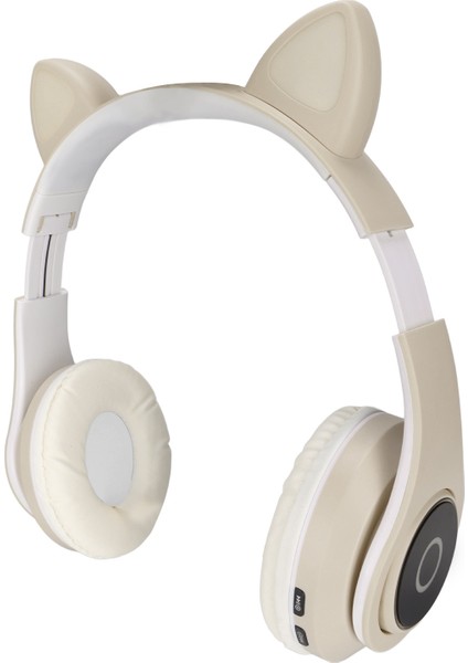 LXB39A Kedi Kulaklı Bluetooth Kulaklık Sevimli Ayarlanabilir Bas Taşınabilir Kablosuz Bluetooth Kulaklık Ses Kablosu ile Çocuklar Için (Khaki) (Yurt Dışından) modelleri