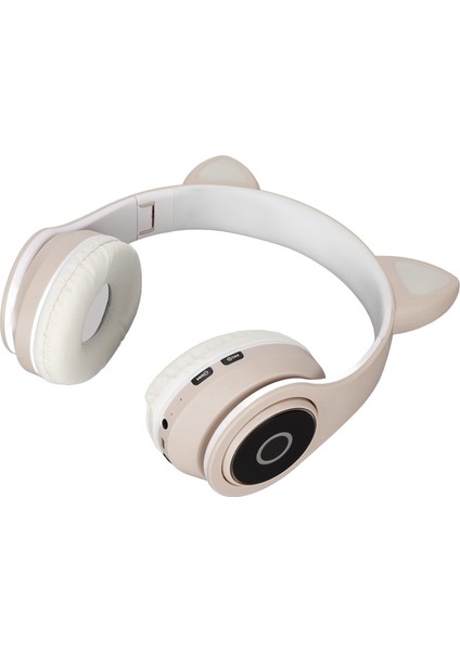 LXB39A Kedi Kulaklı Bluetooth Kulaklık Sevimli Ayarlanabilir Bas Taşınabilir Kablosuz Bluetooth Kulaklık Ses Kablosu ile Çocuklar Için (Khaki) (Yurt Dışından) fırsatları