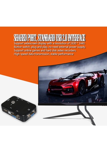 USB 2.0 Kvm Switcher 2 / 4 Port VGA Manuel Switch Kutusu Video Paylaşım Adaptörü (2 Port) (Yurt Dışından) modelleri