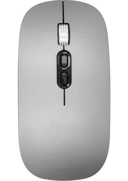 Kablosuz Optik Fare 2.4ghz Bluetooth 5.0 Çift Modlu Şarjlı Fare Oyun Ofisi Için Koyu Gri (Yurt Dışından)