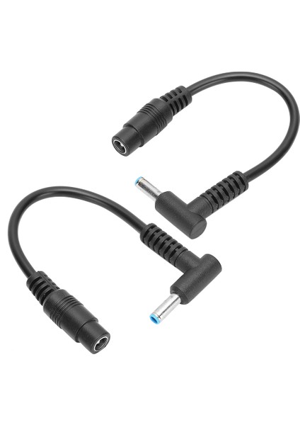 2 Adet Güç Adaptörü Kablosu Küçük Ağız Hattı 5.5x2.1mm Dişi Ila 4.5x3.0mm Erkek Hp Dizüstü Bilgisayar Için (Yurt Dışından)