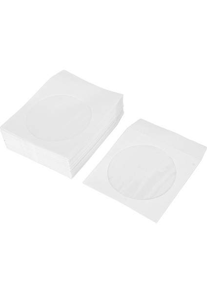 100 Adet CD Kılıfı 4.9in Genişliğinde Şeffaf Pencere Toz Geçirmez Kalın Tekrar Kullanılabilir CD Zarfları 12CM 4.7in DVD Diskler Için (Yurt Dışından)
